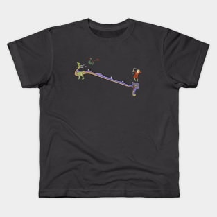 Medieval art - archer shooting a stork Kids T-Shirt